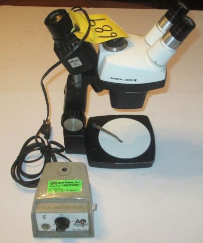 Bausch &amp; lomb stereozoom 3 zoom range 1.0x-2.5x microscope with lamp light for sale