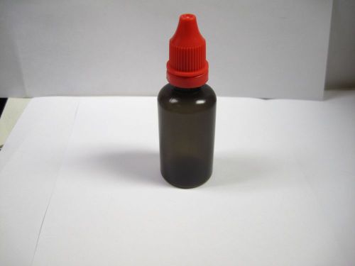 50 PCS 15 ML BLACK PLASTIC DROPPER BOTTLES  RED TAMPER EVIDENT CAPS