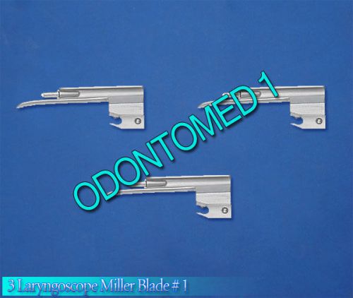 3 miller laryngoscope blades # 1 surgical emt anesthesia for sale