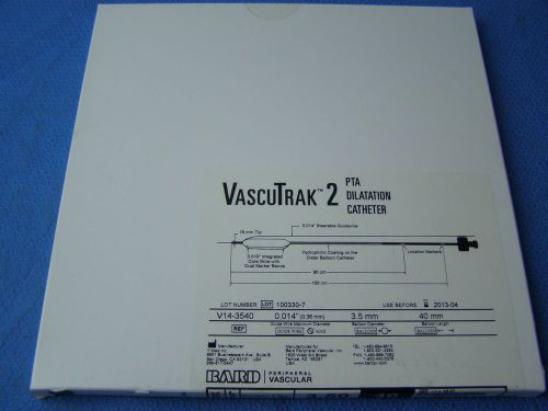 1-bard vascutrak 2 pta dilation cath 3.50mm x 40mm ref# v14-3540 for sale