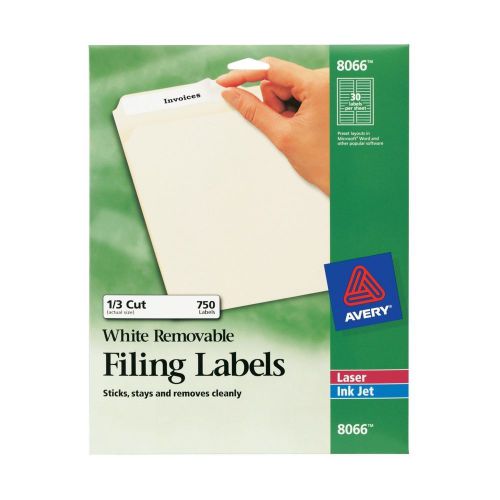 NEW Avery Removable White File Folder Labels, 750 Pack (8066)