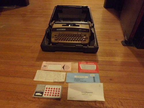 Vintage Smith Carona Super 12 Coronet Electric Typewriter w/ case &amp; paperwork