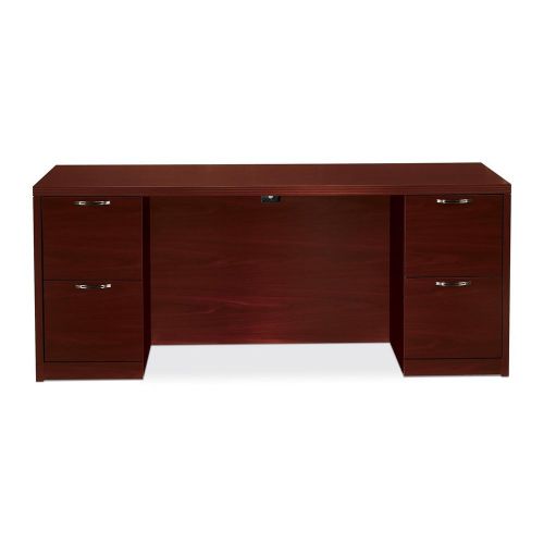 The Hon Company HON115900AFNN Valido Series Laminate Mahogany Desk Ensemble