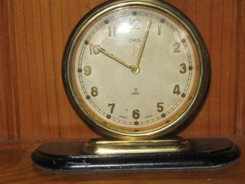 Rare item swiss gold desk clock 8 day wind up