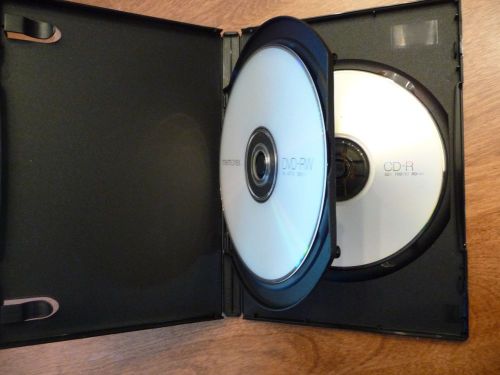 44 BLACK DOUBLE 2 DVD CASE CASES W/ FLIP TRAY