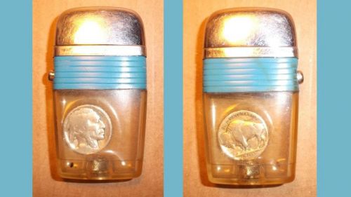 Custom Scripto Vu-Lighter &#034;Indian Head/Buffalo Nickel&#034; ---FREE eBook for Looking