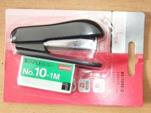 STAPLES STAPLER BLACK OFFICE HOME  NO 10  5MM MINI 1000 PAPER FREE SHIPPING