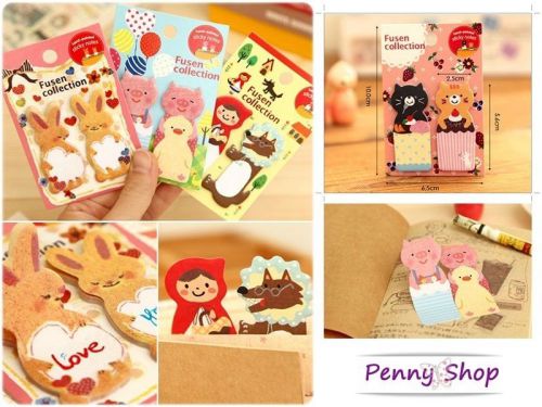 Sticky memo post-it note(rabbit, little red riding hood, pig) 3 types to select for sale