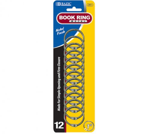 BAZIC 1&#034; Metal Book Rings (12/Pack), Case of 144