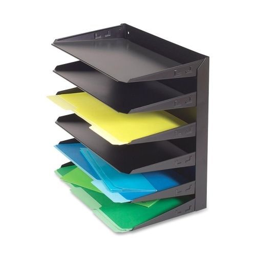 Steelmaster Multi-Tier Horizontal Legal Organizers, Six Tier, Steel, Black