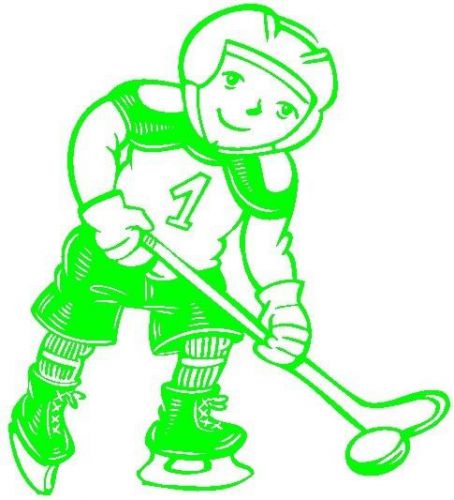 30 Custom Green Hockey Player Personalized Address Labels