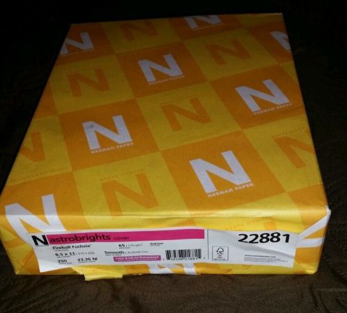 Neenah Paper Astrobrights Colored Card Stock, 65 Lb., 8-1/2 X 11, Fireball Fuchs