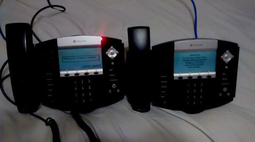 2 home or office 6 line voip phone set-  polycom soundpoint ip650 phone for sale