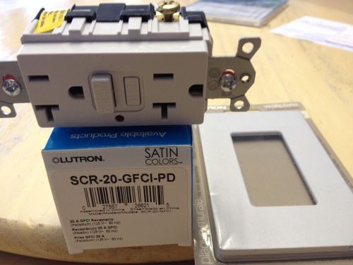 Lutron SCR-20-GFCI-PD, 20A GFCI Receptacle &amp; Wallplate Palladium