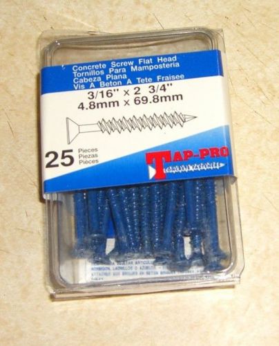 3/16 x 2 3/4 FLAT HEAD Concrete Masonry Tapcon Screws TAP PRO CROWN BOLT 25 PCS