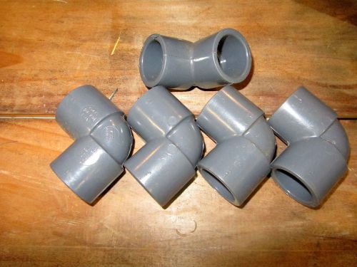 (5) 1&#034; schedule 80, 90 deg coupling slip socket