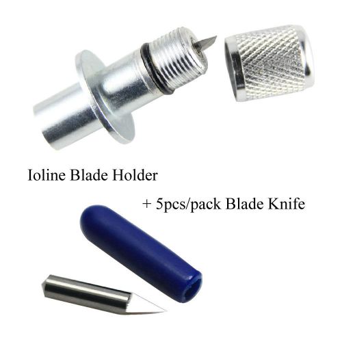 IOLINE Blade Holder 51mm Length + 60 Degree Blades Knife 5pcs for Vinyl Cutter