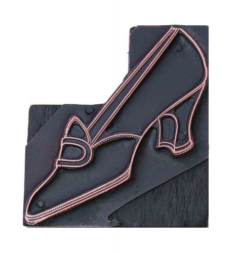 Letterpress Printers Cut - &#034;High Heeled Shoe&#034; - 2&#034; by 2 &amp; 1/4&#034;