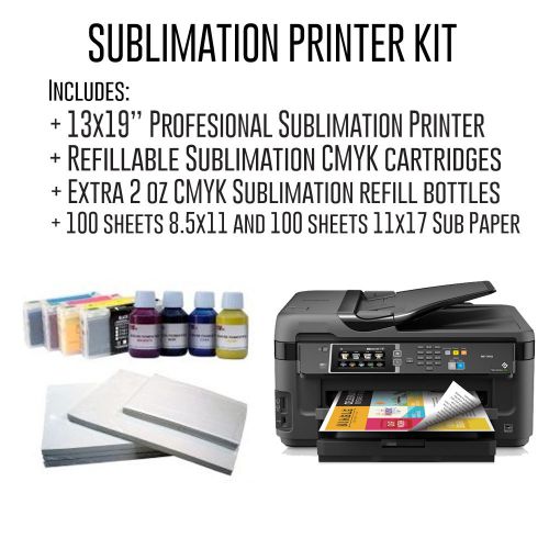 Complete professional 13x19&#034; sublimation kit with refillable cartridges + papers for sale