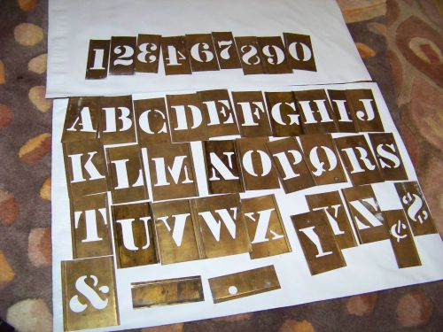 VINTAGE BRASS STENCILS/ LETTERS/ NUMBERS/SYMBOLS ----- 3&#034;