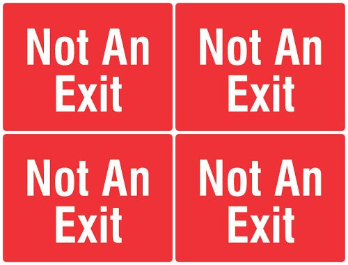 4 signs new quality not an exit door frame sign wall hanging four pack red s151 for sale