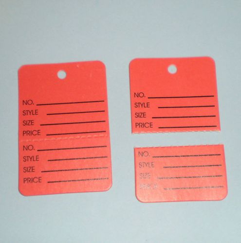 500 PCS. 1-1/4&#034;X1-7/8&#034; PERFORATED CLOTHING PRICE HANG TAGGING TAGGER GUN LABELS