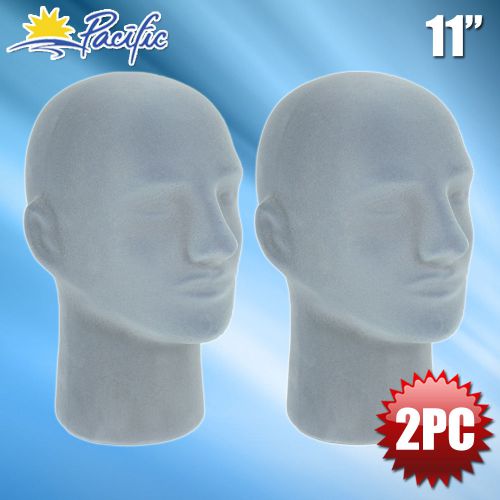 New male styrofoam foam grey velvet mannequin head display wig hat glasses 2pc for sale