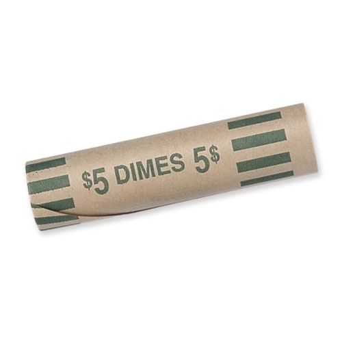 MMF Industries 2160600C02 Tubular Coin Wrapper 5 Dimes 1000/PK Green