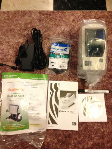 New zebra lp 2824 plus usb / serial direct thermal printer still in box !! for sale