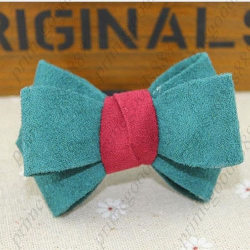 Bowknot Dull Polish Rubber Band Hair Ring Hairpin Pin Free Shipping Dark Green