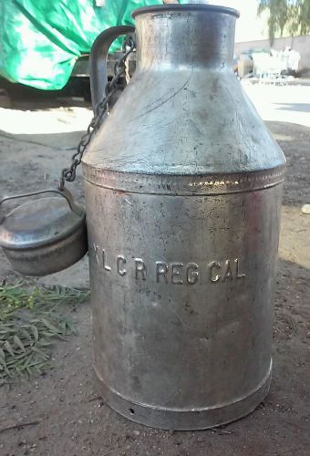 Vintage Small Galvanized  Unique Milk or Cream Can / Jug