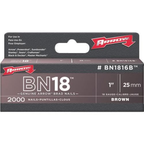 Arrow fastener bn1816bcs arrow brads-1&#034; brown brad for sale