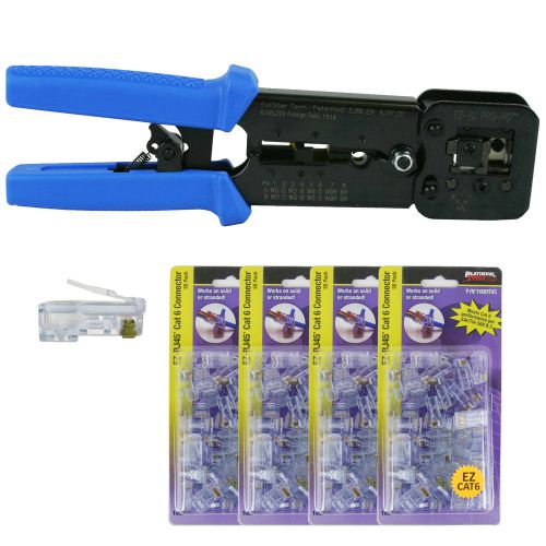 Platinum Tools 100054 EZ-RJPRO HD Crimper, EZ-RJ45 Series Cat6+ 200 Connectors