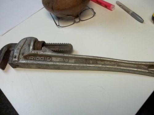 Ridgid 818 18&#034; aluminum pipe wrench made in usa used good jaws for sale