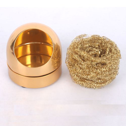 New solder soldering iron tip cleaner brass sponge and holder copper for sale