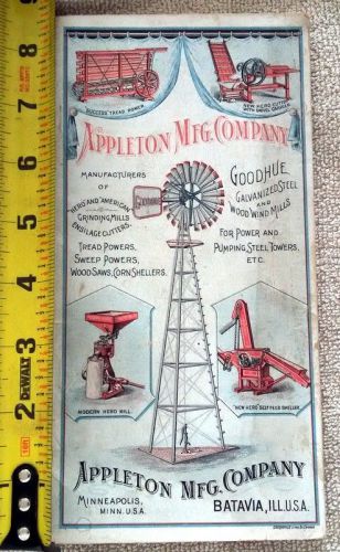 Appleton Mfg Company Batavia corn grinder sheller hero mill windmill wood saw