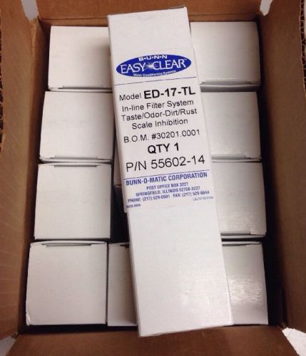 lot of twelve (12) new Bunn ED-17-TL In Line Water Filter 55602-14