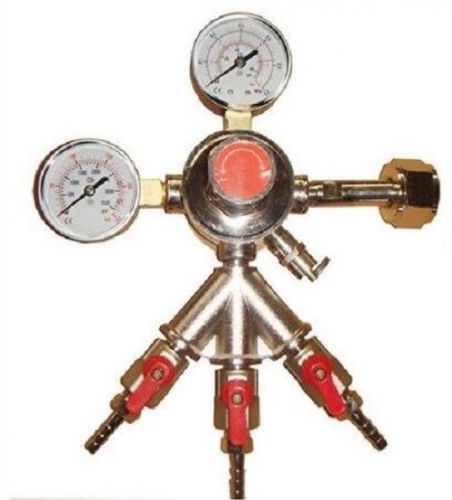 Dual gauge co2 regulator 3 outlet excellent for beer for sale