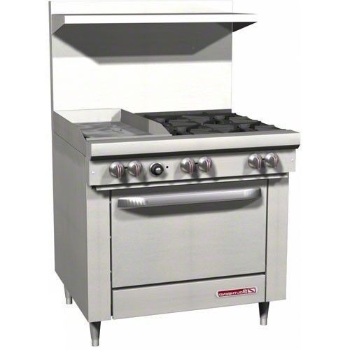 Southbend 36&#034; 4 burner range 12&#034; griddle with standard oven s36d-1g for sale