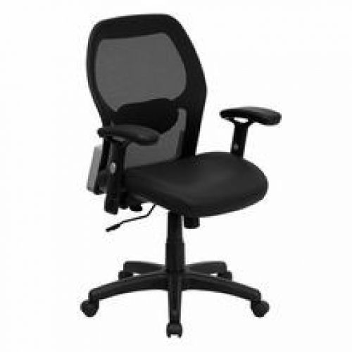 Flash furniture lf-w42b-l-gg mid-back super mesh office chair with black italian for sale