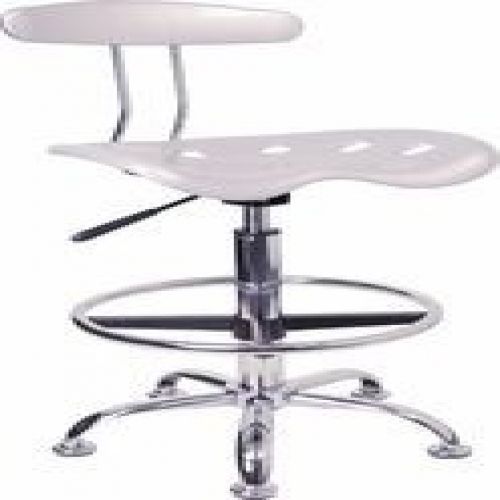 Flash furniture lf-215-silver-gg vibrant silver and chrome drafting stool with t for sale