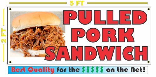 Full Color PULLED PORK SANDWICH BANNER Sign NEW XL Larger Size for BBQ