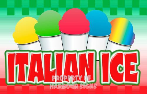 Italian Ice Concession Decal 14&#034; Restaurant Food Truck Cart Stand Vinyl Menu