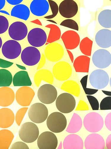 16 x 50mm coloured dot stickers round sticky adhesive spot circles paper labels for sale