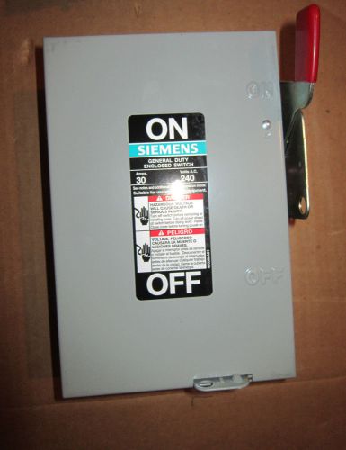 Siemens general duty enclosed switch gf221n 30 amp 200 volt new for sale