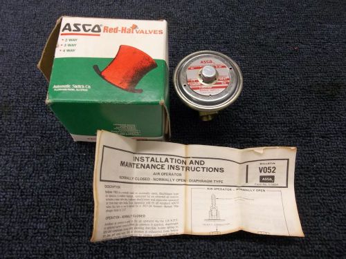 ASCO RED-HAT DIAPHRAGM VALVE F262C90K 1/4&#034; PIPE NEW