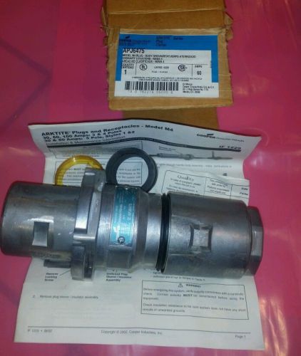 *NEW* Cooper Crouse-Hinds APJ6475 ARKTITE Series Plug 60A 4W 4P M4 Hazardous Loc