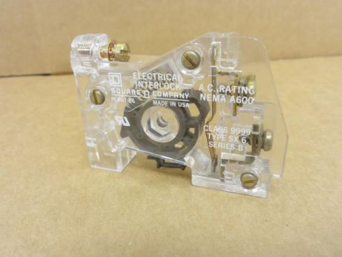 143937 Parts Only, Square D 9999-SX-6 Aux Contact, 1-NO, 10A, 600VAC, SER: B