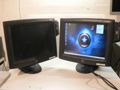 Lot of 2  elo et1525l  15&#034; touch screen monitor with card reader for sale