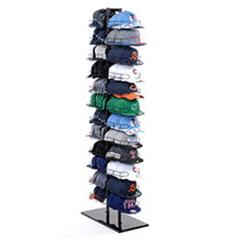 New Double Sided Baseball Cap Hat Rack Floor Standing Display Tower Black